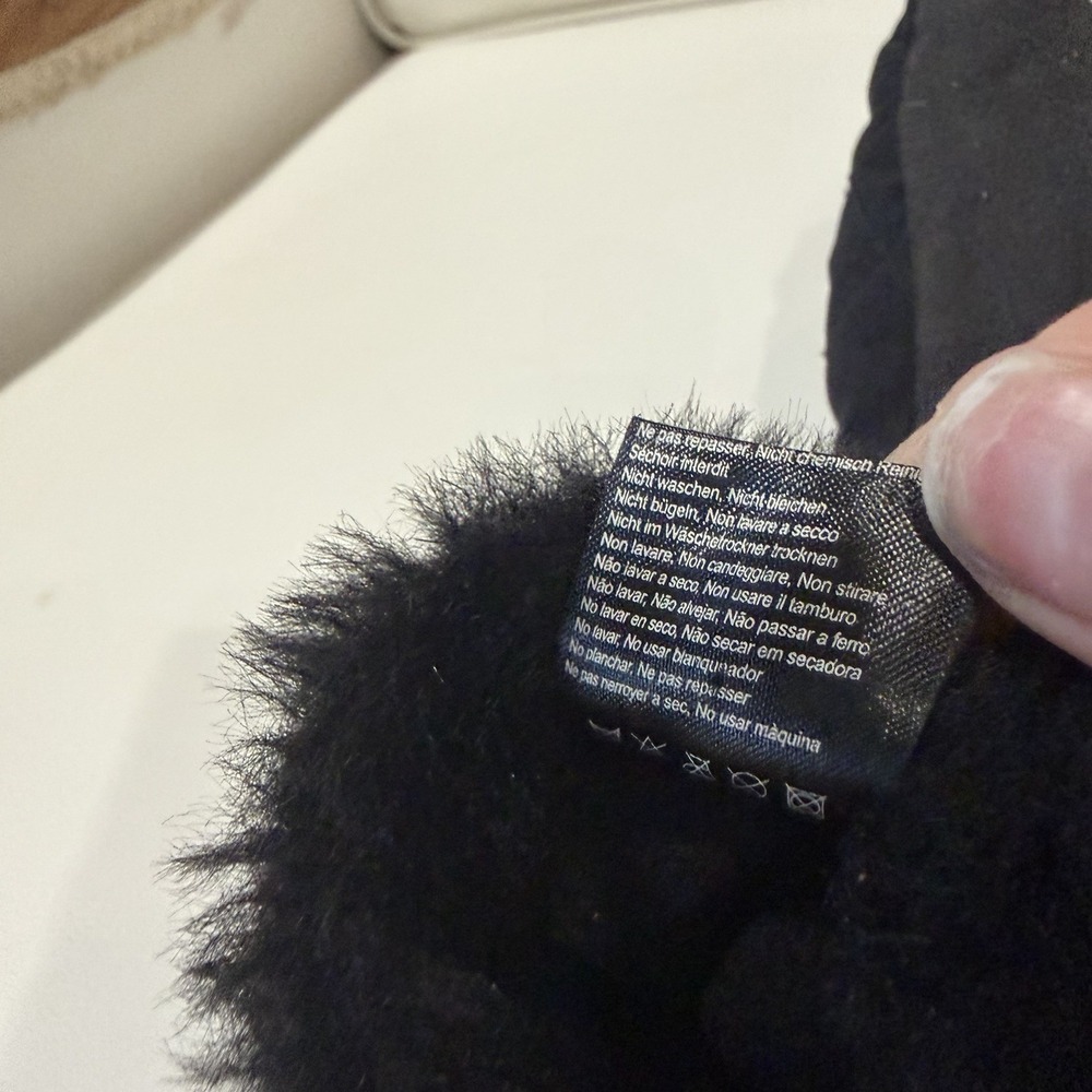 Harley-Davidson Women's Small Quilted Winter Mittens Black Faux Fur 2005 - Picture 10 of 12